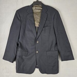 Allen Edmonds Sport‎ Coat Blazer Mens 42R Handcrafted USA Navy Blue 100% wool